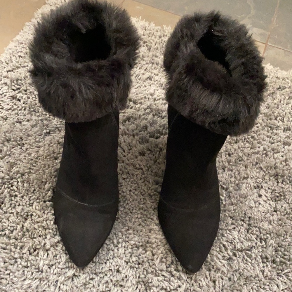 Inc Dress Booties with fur trim - Size 10